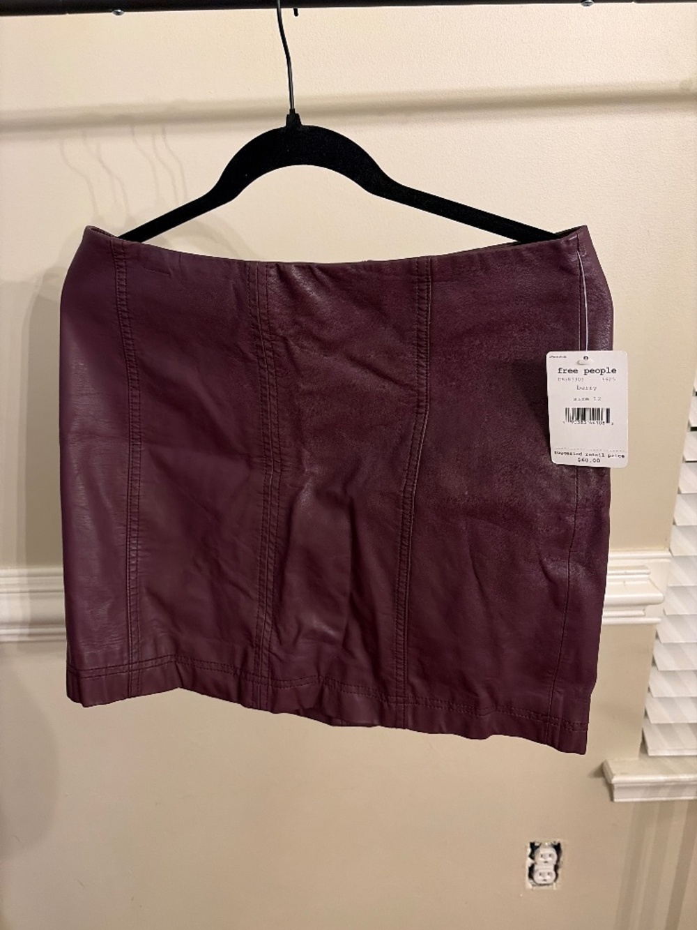 NWT Free People Faux Leather Mini Skirt
